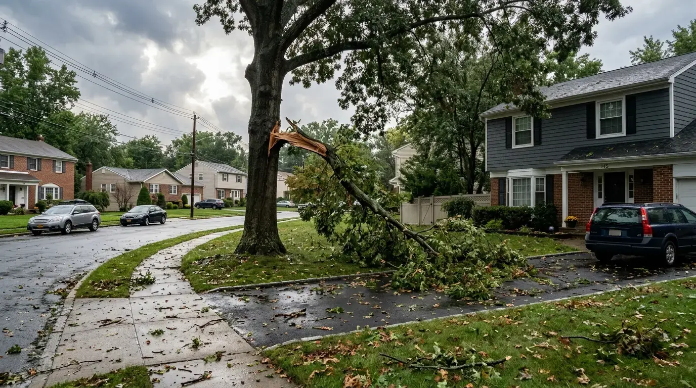 Storm damage tree cleanup in New Jersey